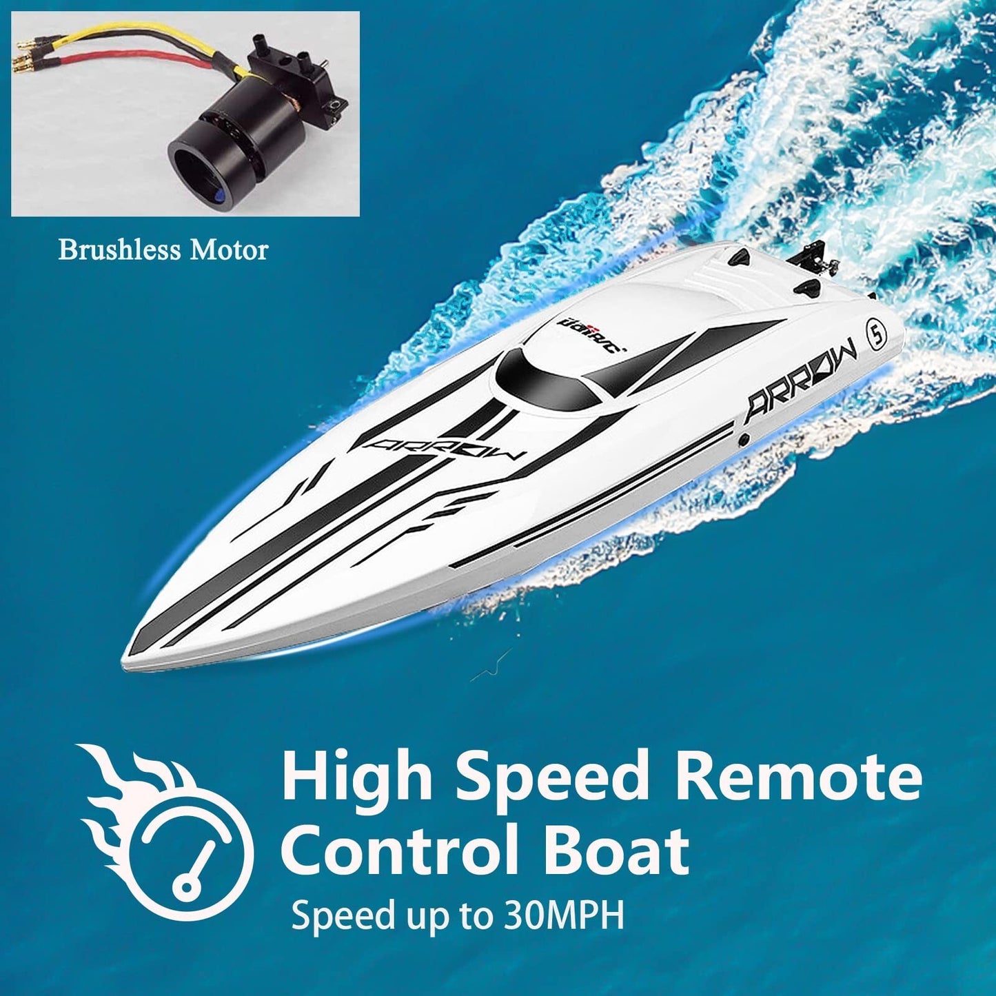 Cheerwing 25" RC Brushless 30 MPH High Speed Boat Large Racing Remote Control...