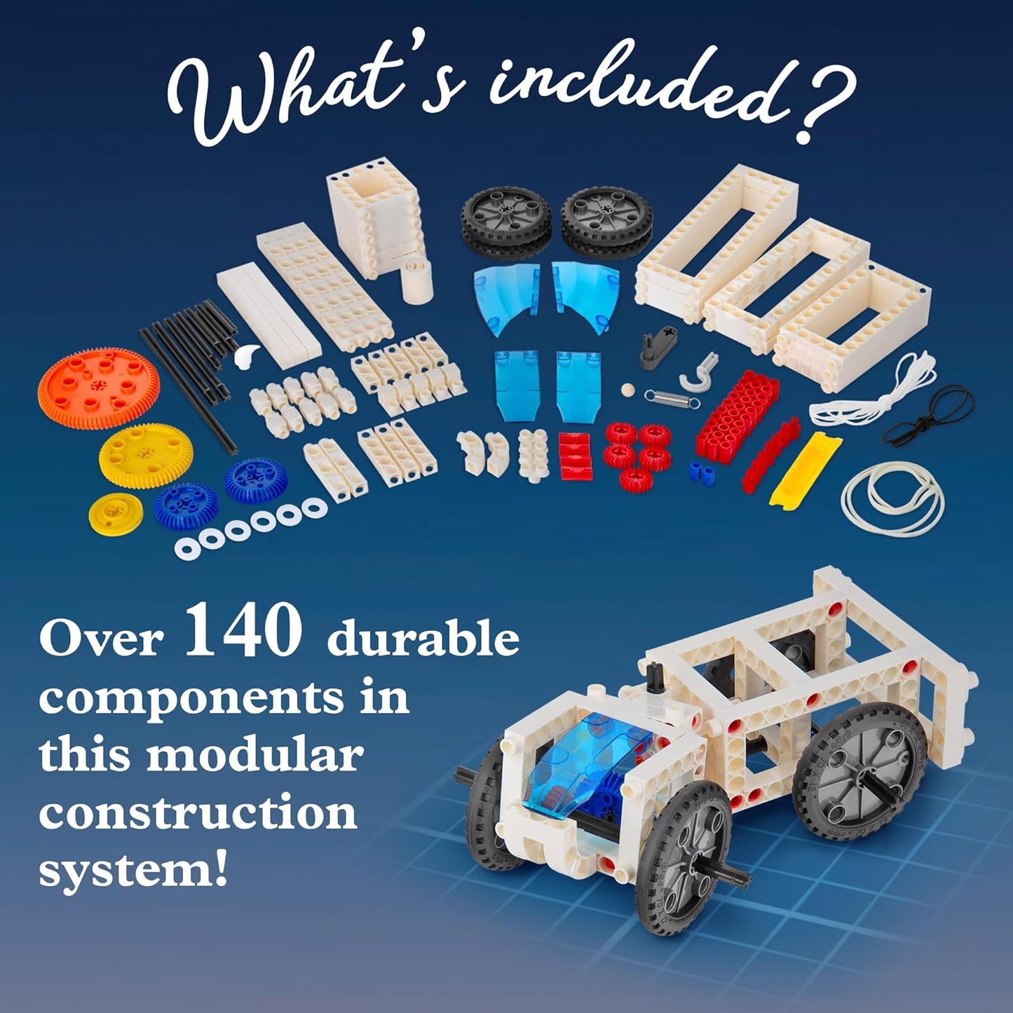 | Mechanical Engineering: Machines & Vehicles STEM Experiment Kit | Build 20 Mechanical Models, Explore Physics of Force & Motion | Hands-On, Introductory Science Learning for Ages 8+
