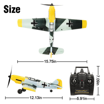 Remote Control RTF Airplane, 4 Channel 6-Axis Gyro Park Flyer RC Plane BF109,...