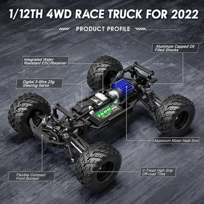 HAIBOXING 1:12 Scale RC Cars 903 RC Monster Truck, 38 Km/H Speed Hobby Fast R...