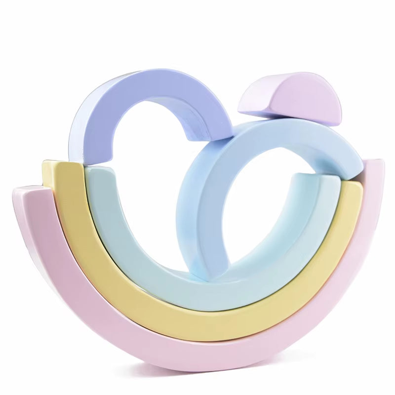 Kids Wooden Toy Montessori Rainbow Building Blocks DIY Creative Stacking Balance Game Educational Toys for Children Kids Gifts