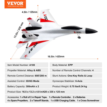 SU27 RC Plane 2.4G Remote Control Flying Model Glider Airplane with 2 Batteries Aircraft Foam Toys for Children Gifts