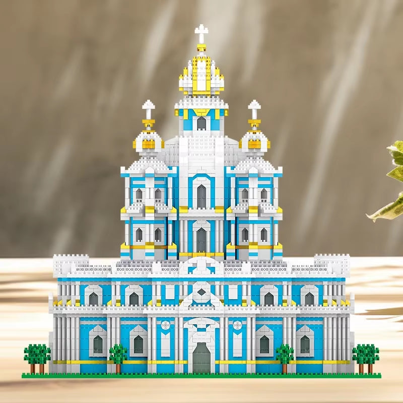 3737PCS Smolny Church Model Building Blocks World Famous Attractions Architectural Street View Bricks DIY Toys Holiday Gifts