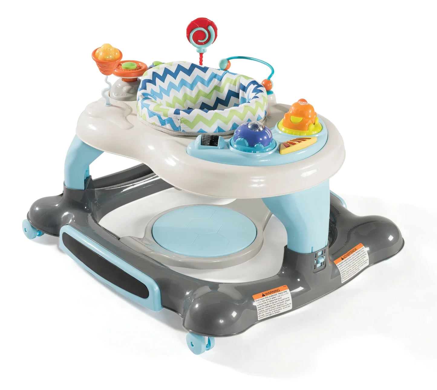 Activity Walker with Jumping Board and Feeding Tray Unisex Blue
