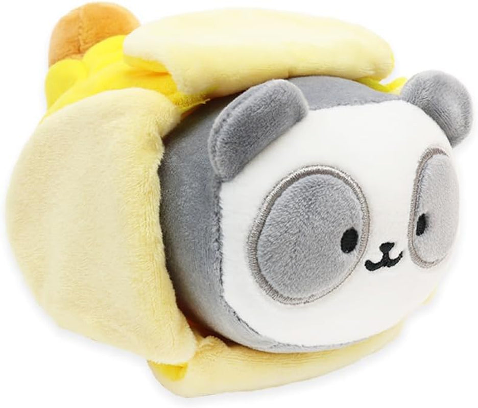 Pandaroll Plush in Banana Outfitz – Kawaii Stuffed Animal with Removable Costume – Cute Soft Plush Toy Gift for Girls, Kids & Collectors