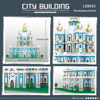 3737PCS Smolny Church Model Building Blocks World Famous Attractions Architectural Street View Bricks DIY Toys Holiday Gifts
