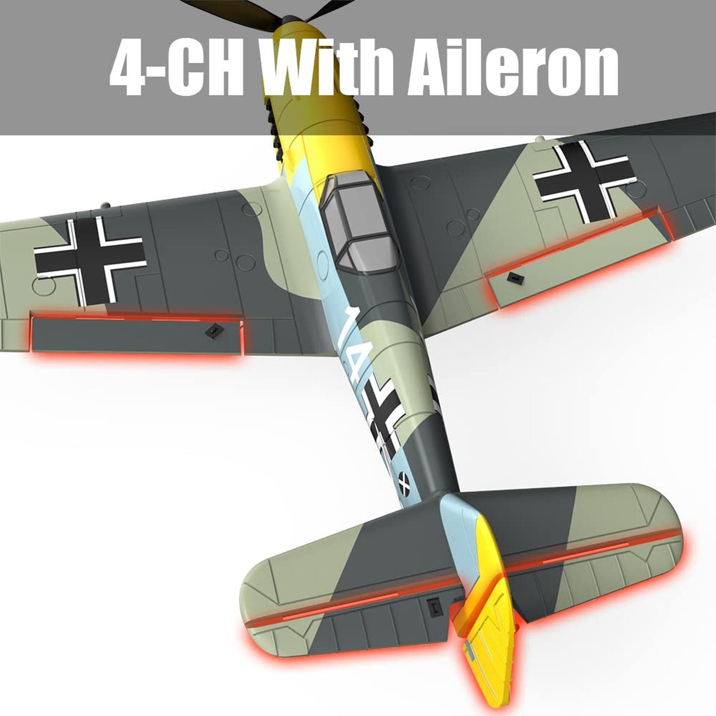 Remote Control RTF Airplane, 4 Channel 6-Axis Gyro Park Flyer RC Plane BF109,...