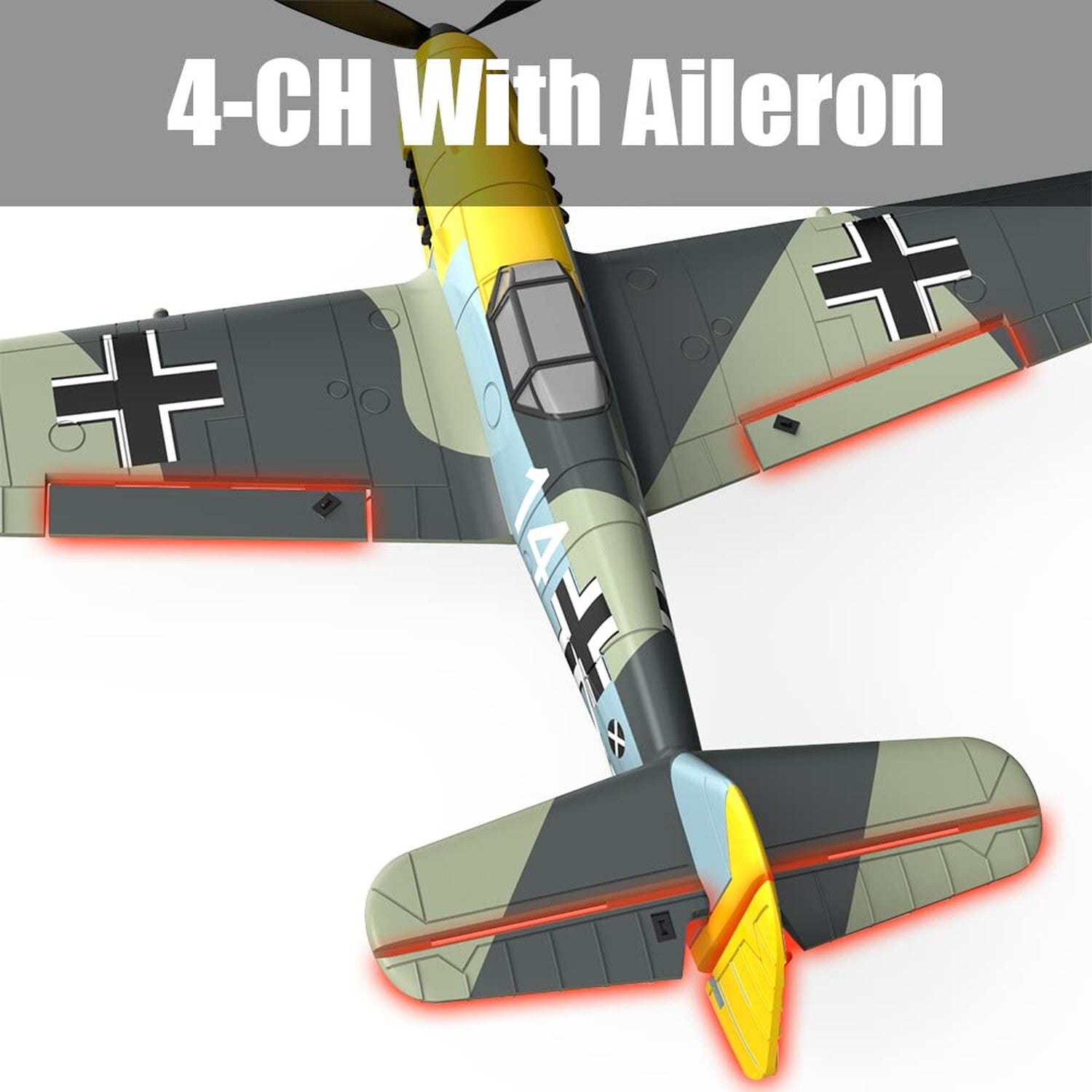 Remote Control RTF Airplane, 4 Channel 6-Axis Gyro Park Flyer RC Plane BF109,...