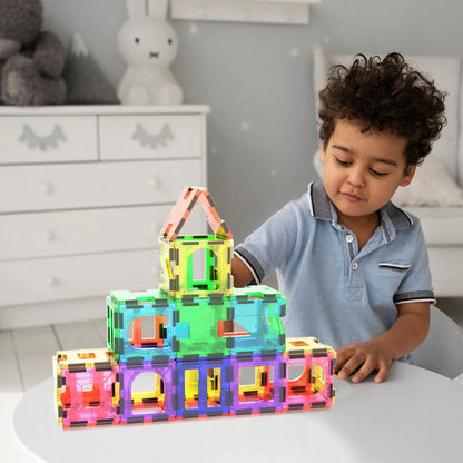 Picassotiles Magnetic Tiles for Kids – 42PCS STEM Building Set, Educational Construction Toy, Creative Learning Kit, Hands-On Magnet Blocks