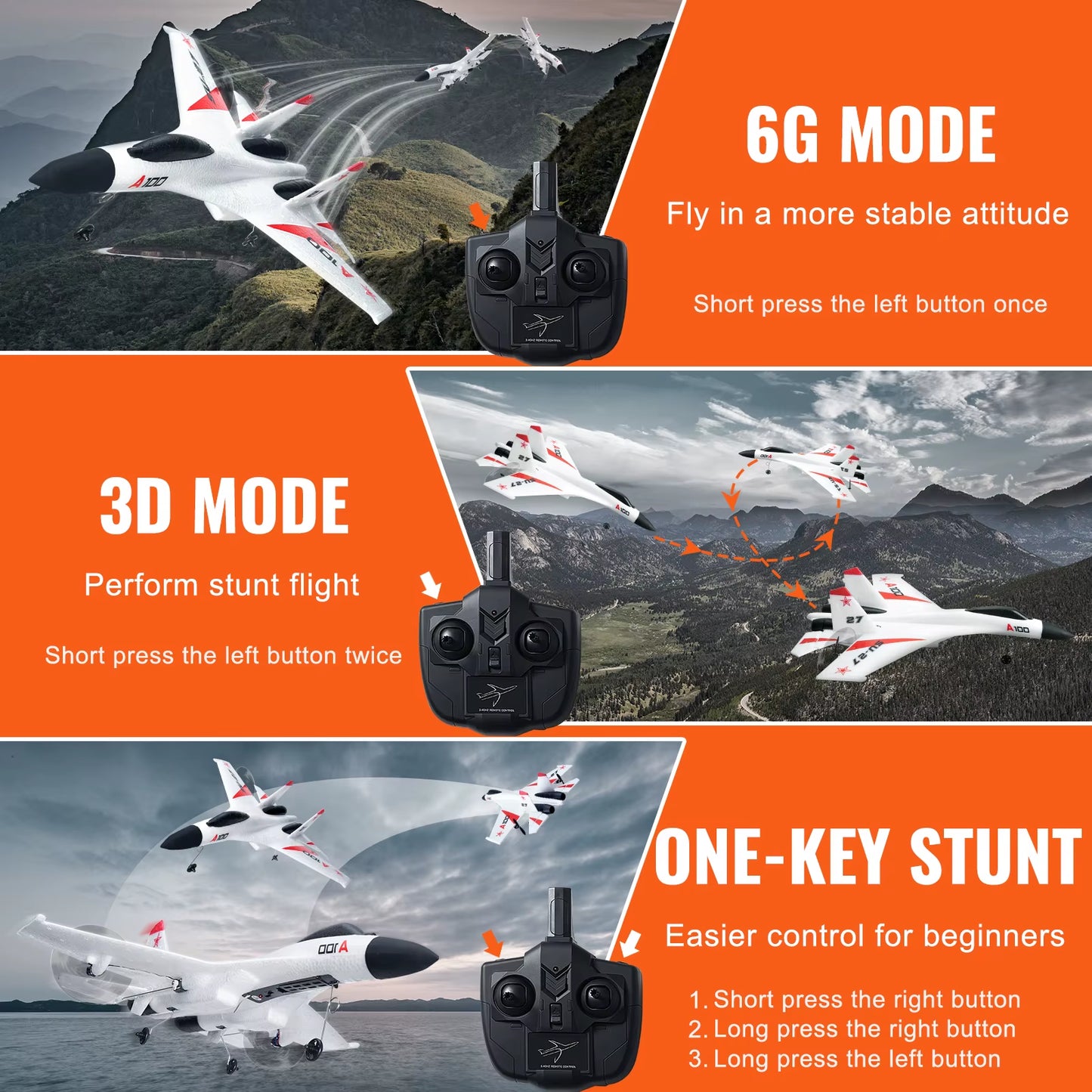 SU27 RC Plane 2.4G Remote Control Flying Model Glider Airplane with 2 Batteries Aircraft Foam Toys for Children Gifts